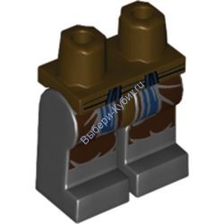 Деталь Лего Бедра И Ноги С Рисунком Цвет Темно-Коричневый