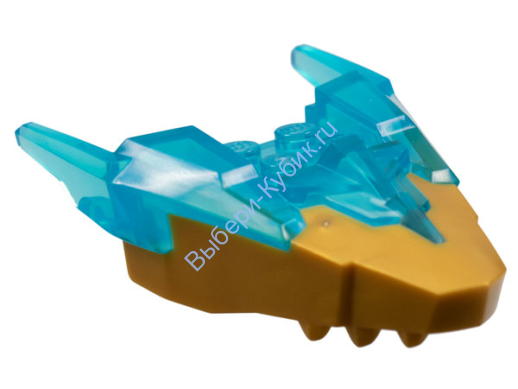 Деталь Лего Голова Дракона (Ниндзяго) Верхняя Челюсть С Рогами Цвет Прозрачно-Голубой