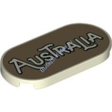 Деталь Лего Плитка Круглая 2 х 4 Овальная С Рисунком Цвет Светящийся в Темноте Белый