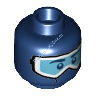 Деталь Лего Голова Минифигурки с Рисунком Цвет Темно-Синий