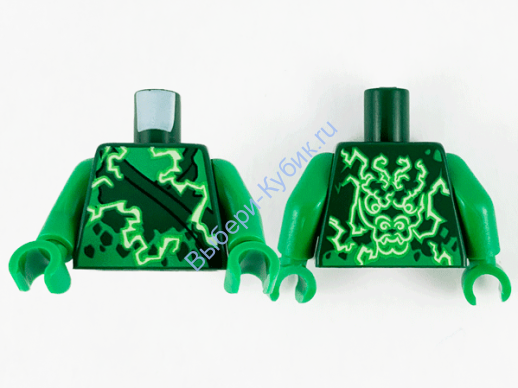 Деталь Лего Торс С Рисунком Цвет Ярко-зеленым