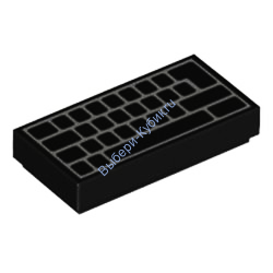 Деталь Лего Плитка 1 х 2 С Рисунком Клавиатура Цвет Черный