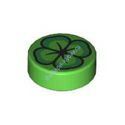 Деталь Лего Плитка Круглая 1 х 1 С Рисунком Цвет Ярко-Зеленый
