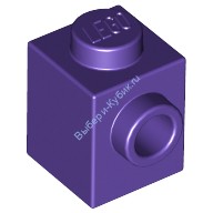 Деталь Лего Кубик Модифицированный 1 х 1 С Штырьком На 1 Стороне Цвет Темно-Фиолетовый