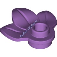 Деталь Аналог Совместимый С Лего Пластина Круглая 1 Х 1 С 3 Листьями Цвет Умеренно-Лавандовый