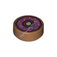 Деталь Лего Плитка Круглая 1 х 1 С Рисунком Цвет Карамельный