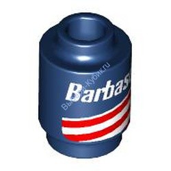 Деталь Лего Кубик Круглый 1 х 1 Открытый Штырек С Рисунком Цвет Темно-Синий