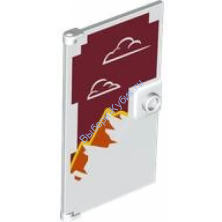 Деталь Лего Дверь 1 х 4 х 6 С Рисунком Цвет Белый