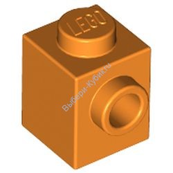 Деталь Лего Кубик Модифицированный 1 х 1 С Штырьком На 1 Стороне Цвет Оранжевый