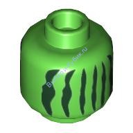 Деталь Лего Голова Минифигурки С Рисунком Арбуз / Кактус Цвет Зеленый