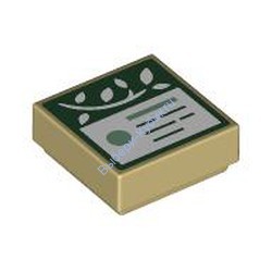 Деталь Лего Плитка 1 х 1 С Рисунком Цвет Песочный