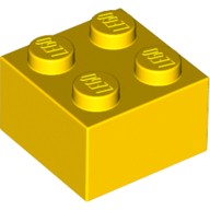 Деталь Лего Кубик 2 х 2 Цвет Желтый