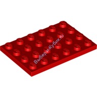 Деталь Лего Пластина 4 х 6 Цвет Красный