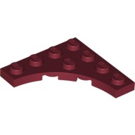 Деталь Лего Пластина Модифицированная 4 х 4 С Закругленным Вырезом Цвет Темно-Красный