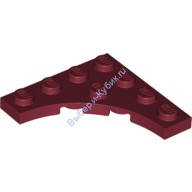 Деталь Лего Пластина Модифицированная 4 х 4 С Закругленным Вырезом Цвет Темно-Красный