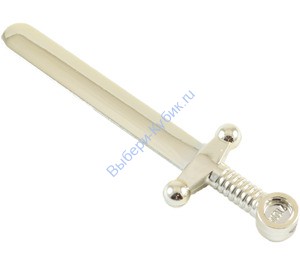 Деталь Лего Большой Меч Круглый (44493 / 71014) Цвет Хромированный Золотой