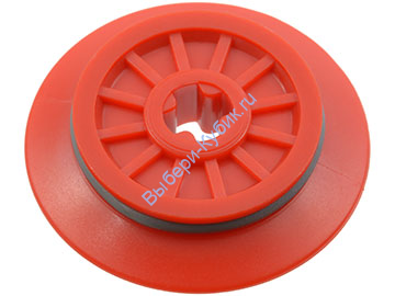 Деталь Лего Колесо для Поезда со Спицами Отверстием под Ось и Резиновой Фрикционной Лентой Цвет Красный