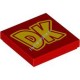 Деталь Лего Плитка 2 х 2 С Рисунком Цвет Красный