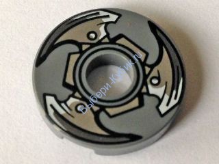 Деталь Лего Плитка Круглая 2 х 2 с Пропеллером Цвет Темно-Серый