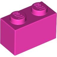 Деталь Лего Кубик 1 х 2 Цвет Темно-Розовый