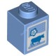 Деталь Лего Кубик 1 х 1 Пакет Молока Цвет Голубой