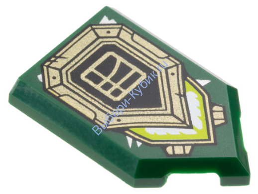 Деталь Лего Плитка Модифицированная 2 х 3 Пятиугольная С Рисунком Цвет Темно-Зеленый