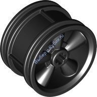 Деталь Лего Диск 30.4 Мм D х 20 Мм Без Пин Отверстий И С 5 Большими Спицами Цвет Черный